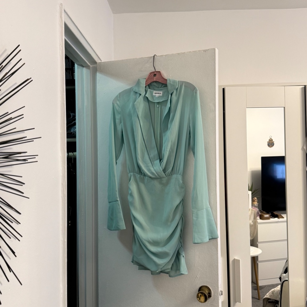 Superdown Danijela Mini Dress in Sage XXS - Picture 3 of 9
